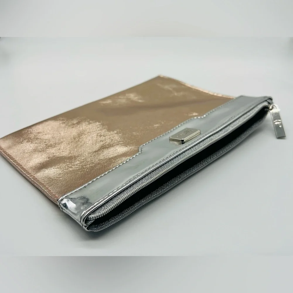 It Cosmetics rose gold and silver makeup bag